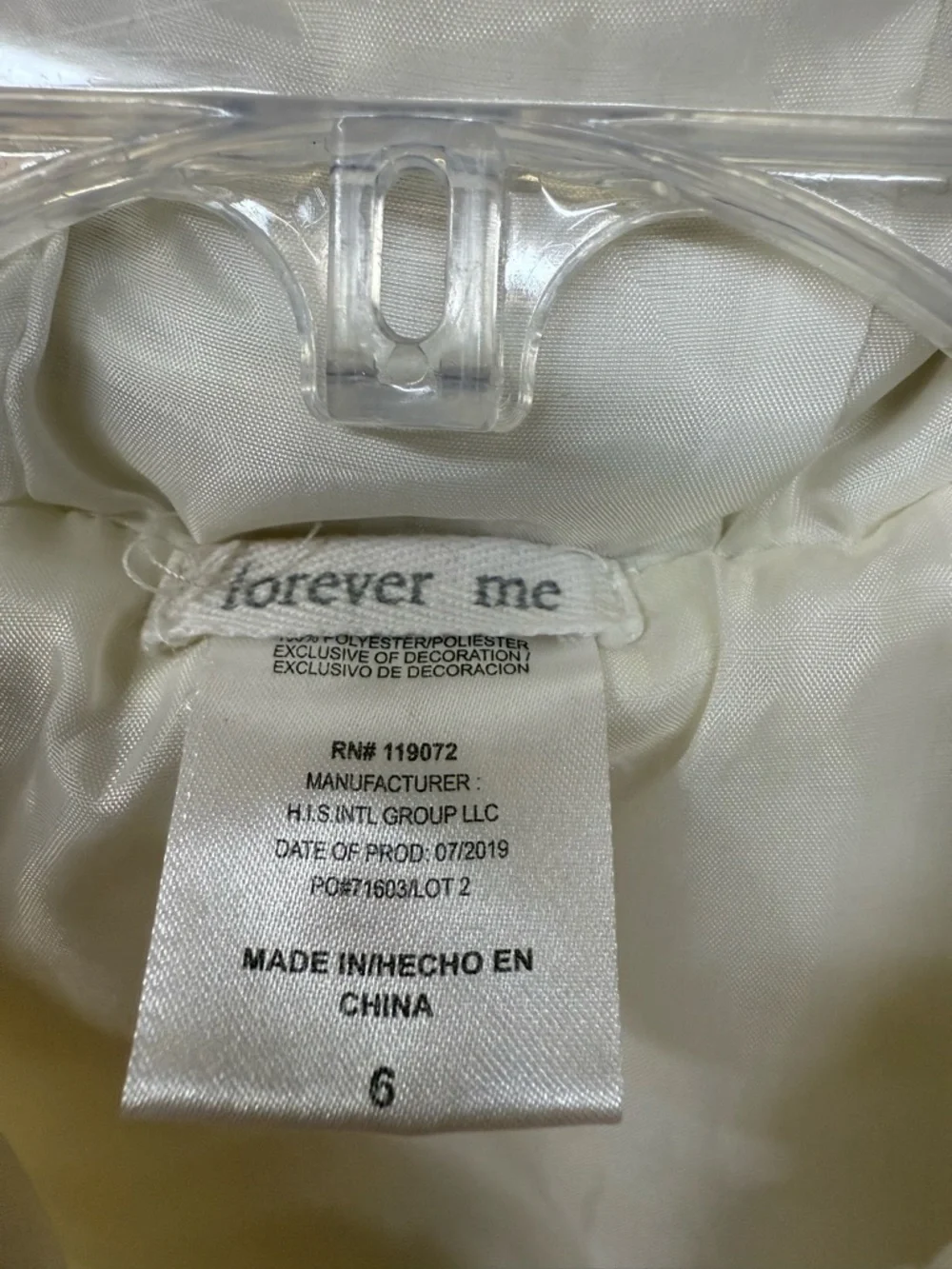 Forever Me Girls Cream Hooded Vest Size 6 Ribbed Fleece Gold Toggles